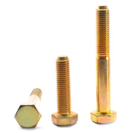 3/8 inch-16 x 2 3/4 inch Grade 5 Hex Cap Screw Medium Carbon Steel Yellow Zinc Plated O13673