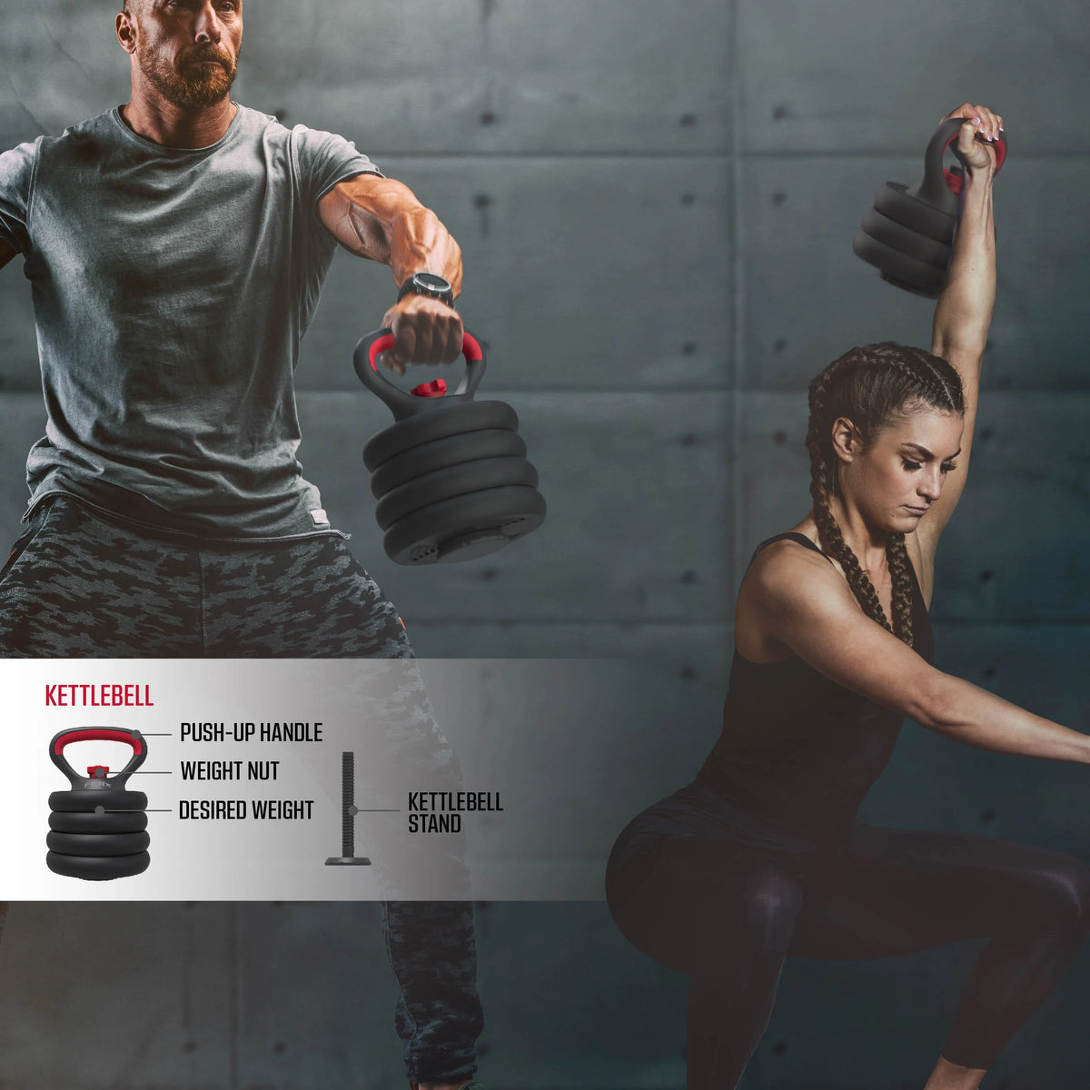 60 lbs Adjustable Dumbbell Barbell and Kettlebell Weight Set A529
