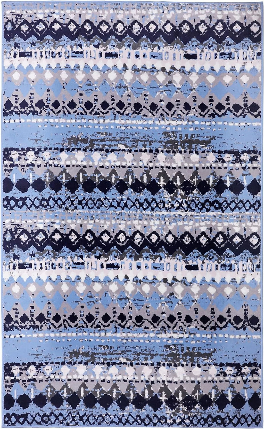 Light Blue Geometric Pattern Rug A76846