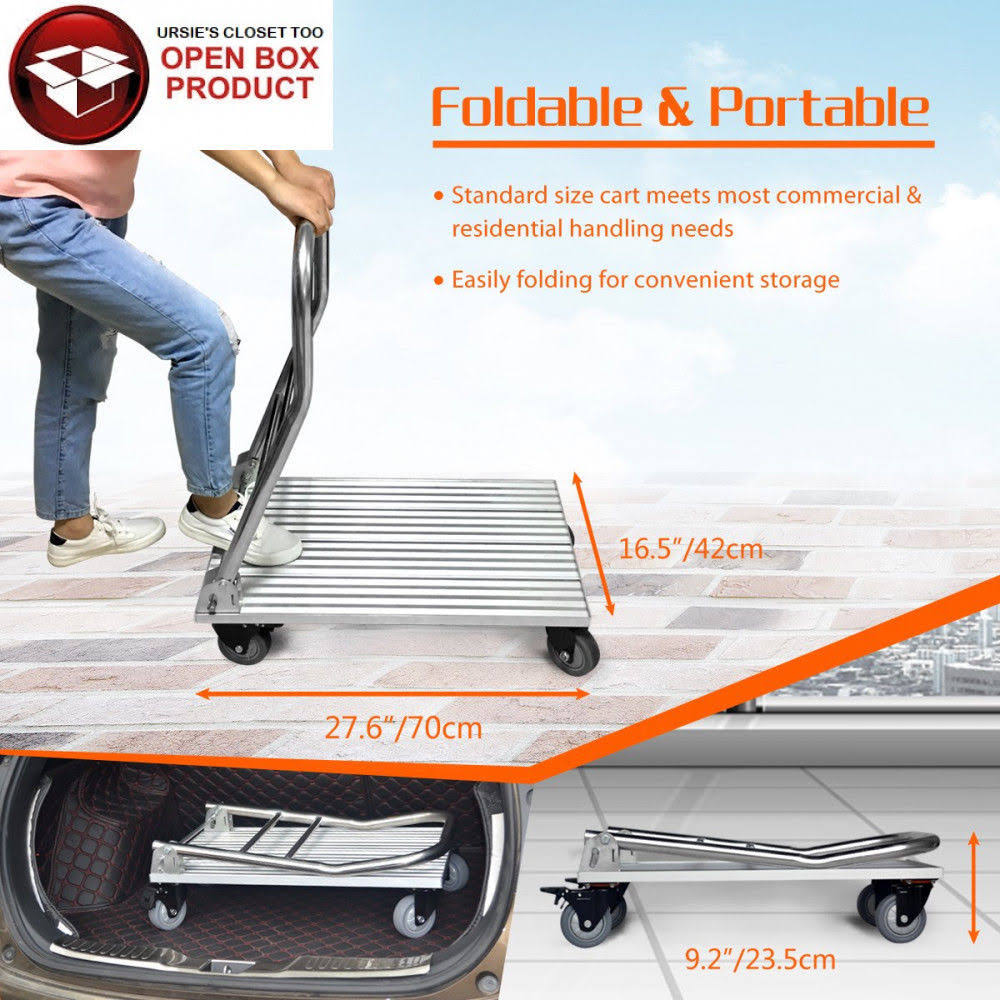 Folding Aluminum Platform Truck Cart with Swivel Wheels W9812