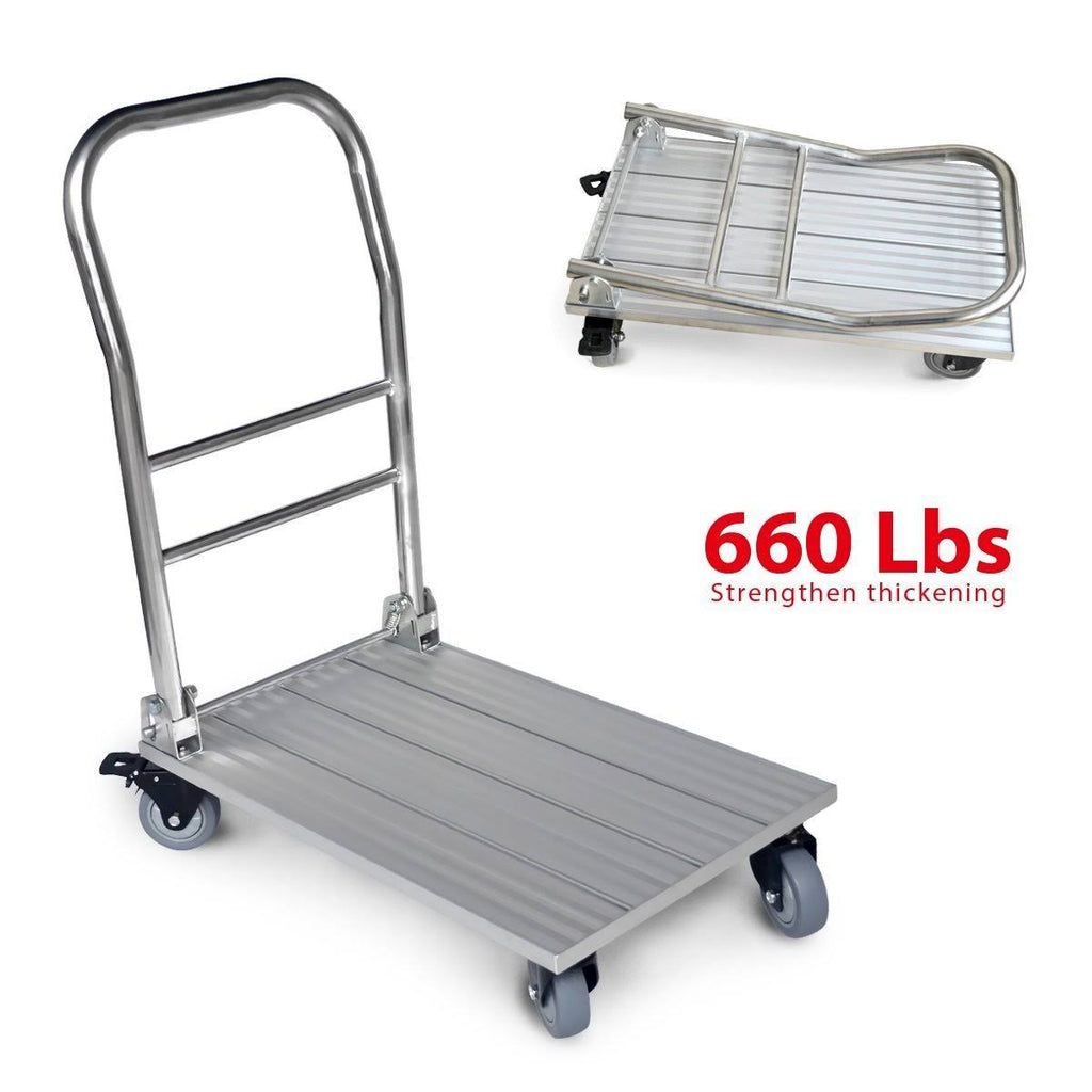 Folding Aluminum Platform Truck Cart with Swivel Wheels W9812