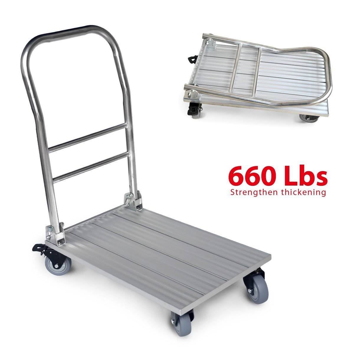 Folding Aluminum Platform Truck Cart with Swivel Wheels W9812