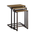 Brown and Black Set of 3 Nesting Tables with Mango Wood Top I530005