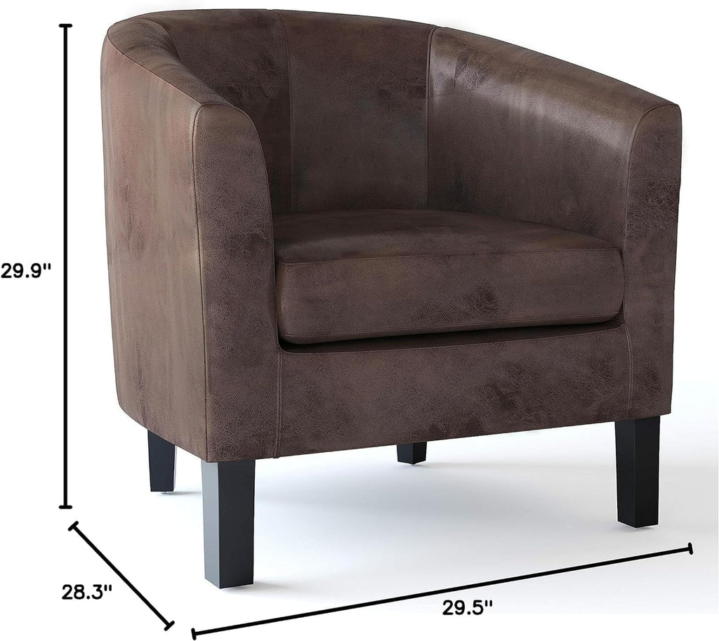 Faux Air Leather Tub Chair with Solid Wood Legs U135422