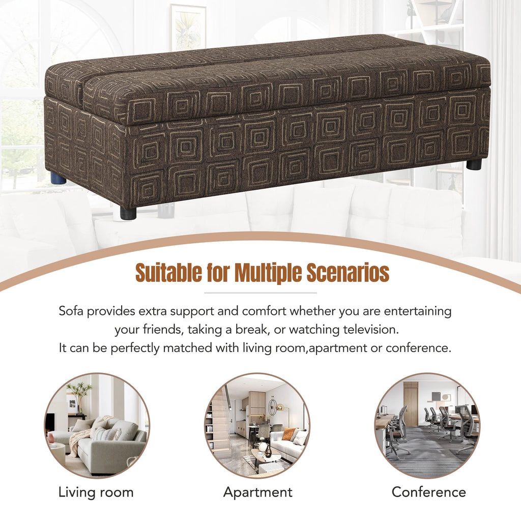 63" Folding Ottoman Sleeper Bed with Mattress, Black & Gray O286