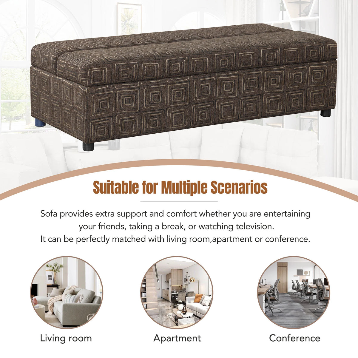 63" Folding Ottoman Sleeper Bed with Mattress, Black & Gray O286