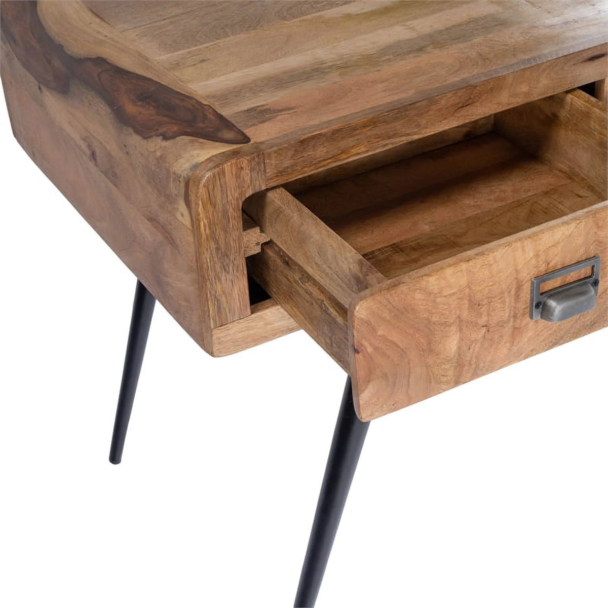 Rustic Industrial Natural Wood and Metal Desk in Brown B703