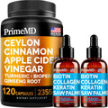 4-in-1 Liquid Biotin Collagen Keratin Saw Palmetto Drops & 5-in-1 Ceylon Cinnamon Turmeric Ginseng Root Bundle H2601