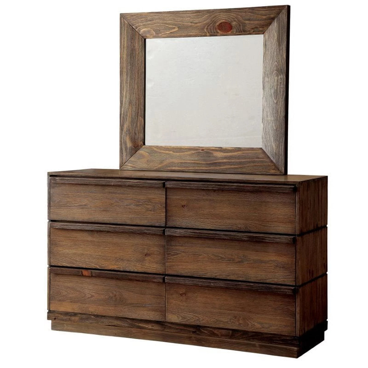 Solid Wood 2-Piece Dresser and Mirror Q304