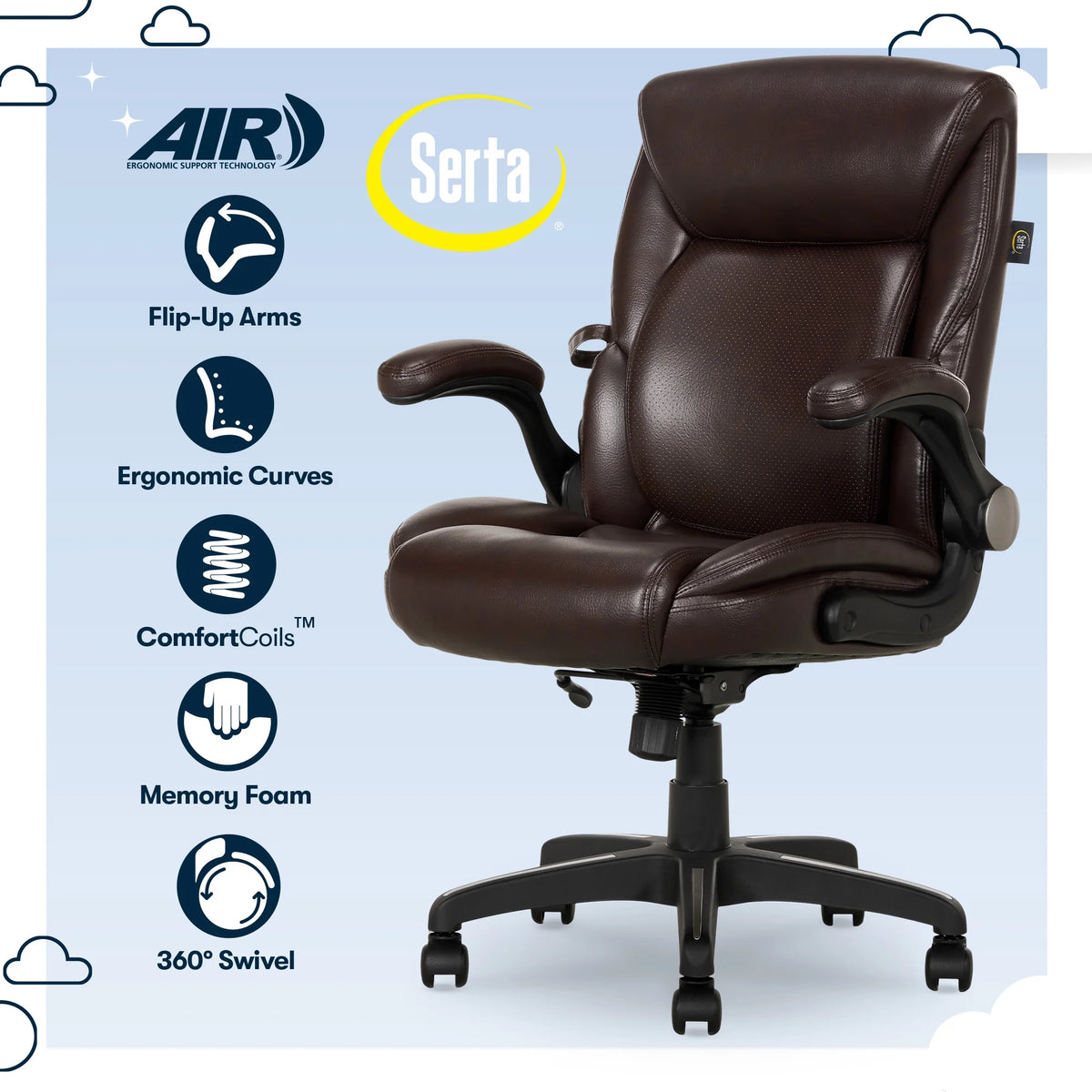 Black Bonded Leather Office Chair E486