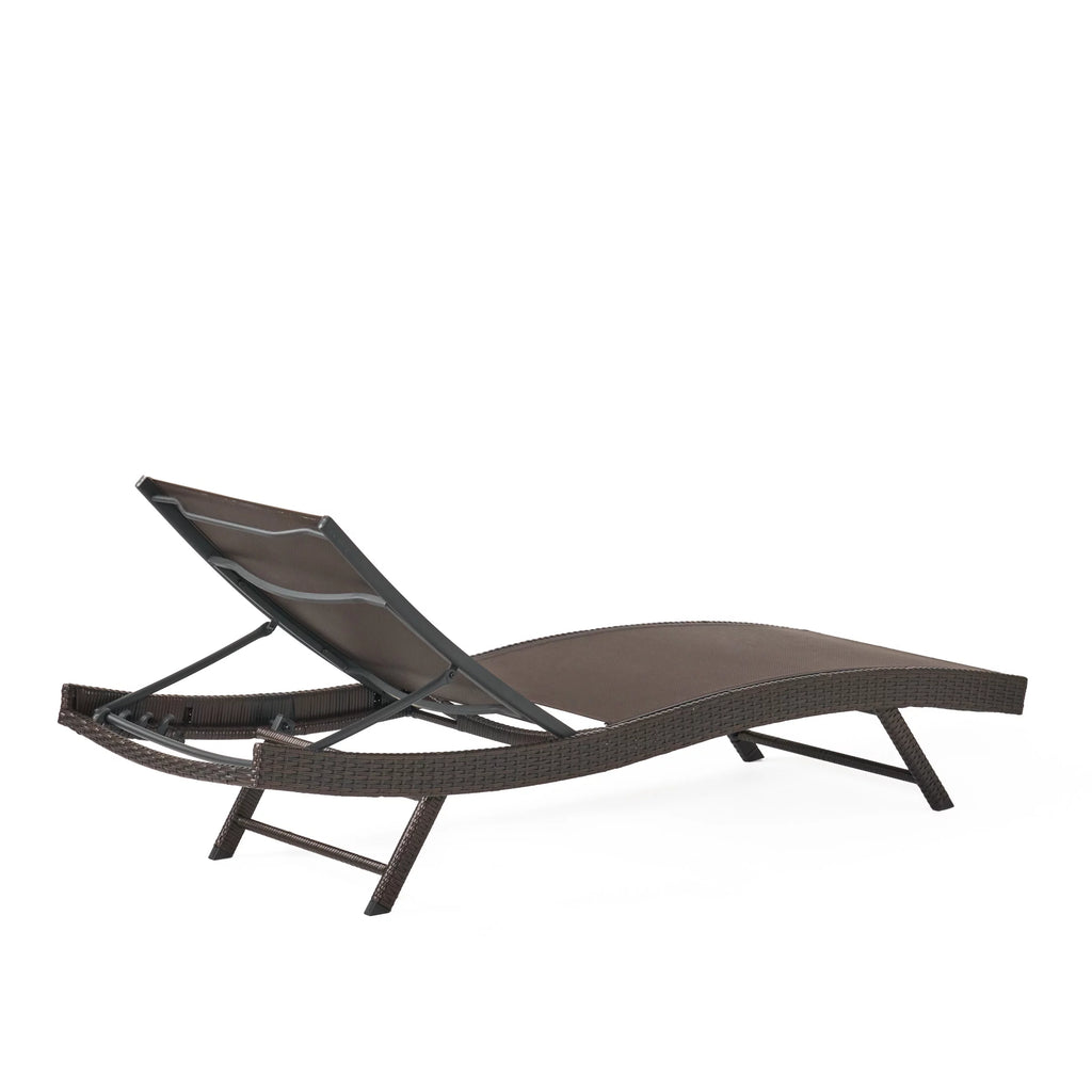 Brown Textilene Chaise Lounge set of 2 M7315