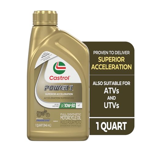 10W-50 Full Synthetic Motorcycle Oil, 1 Quart, Pack of 6 X85331