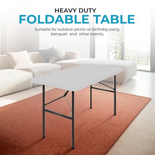4ft White Plastic Folding Table Q2451