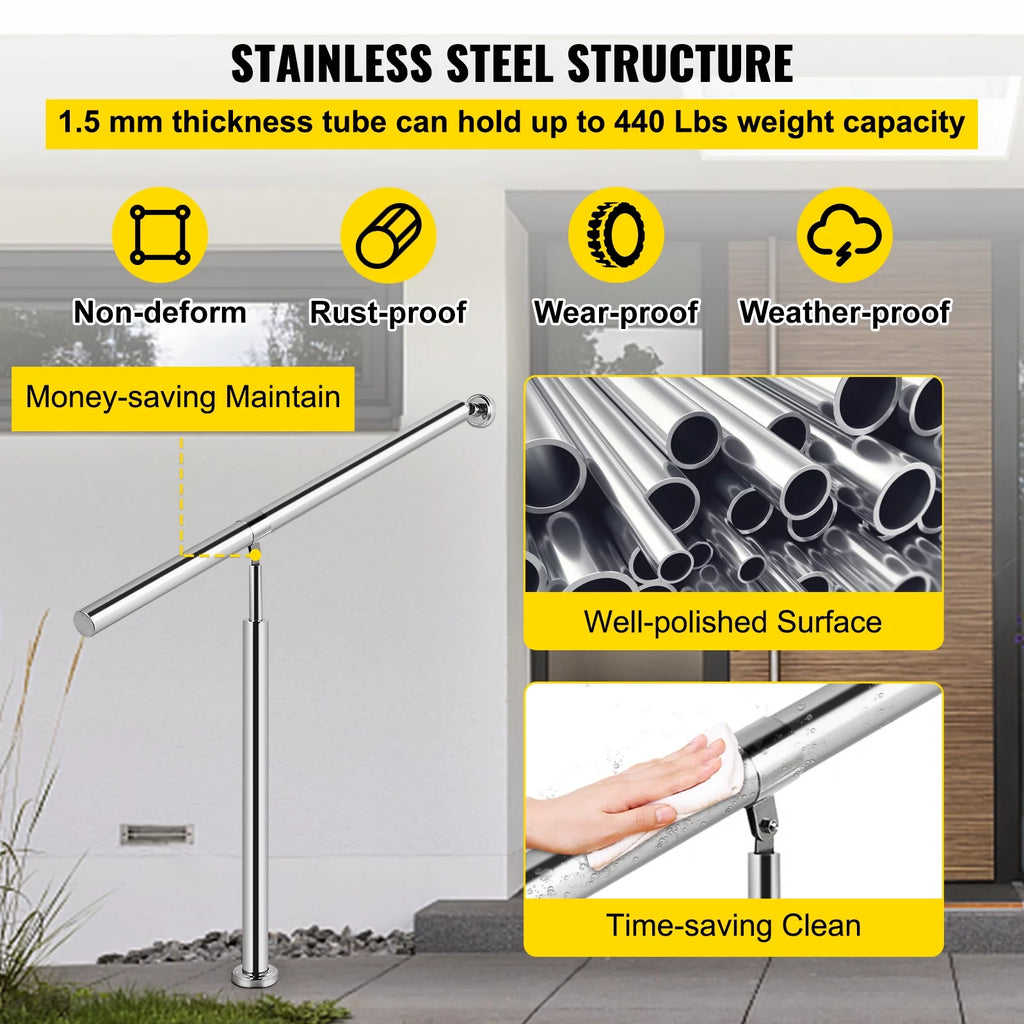 Stainless Steel 1 Step Handrail 80 x 90 CM W722966