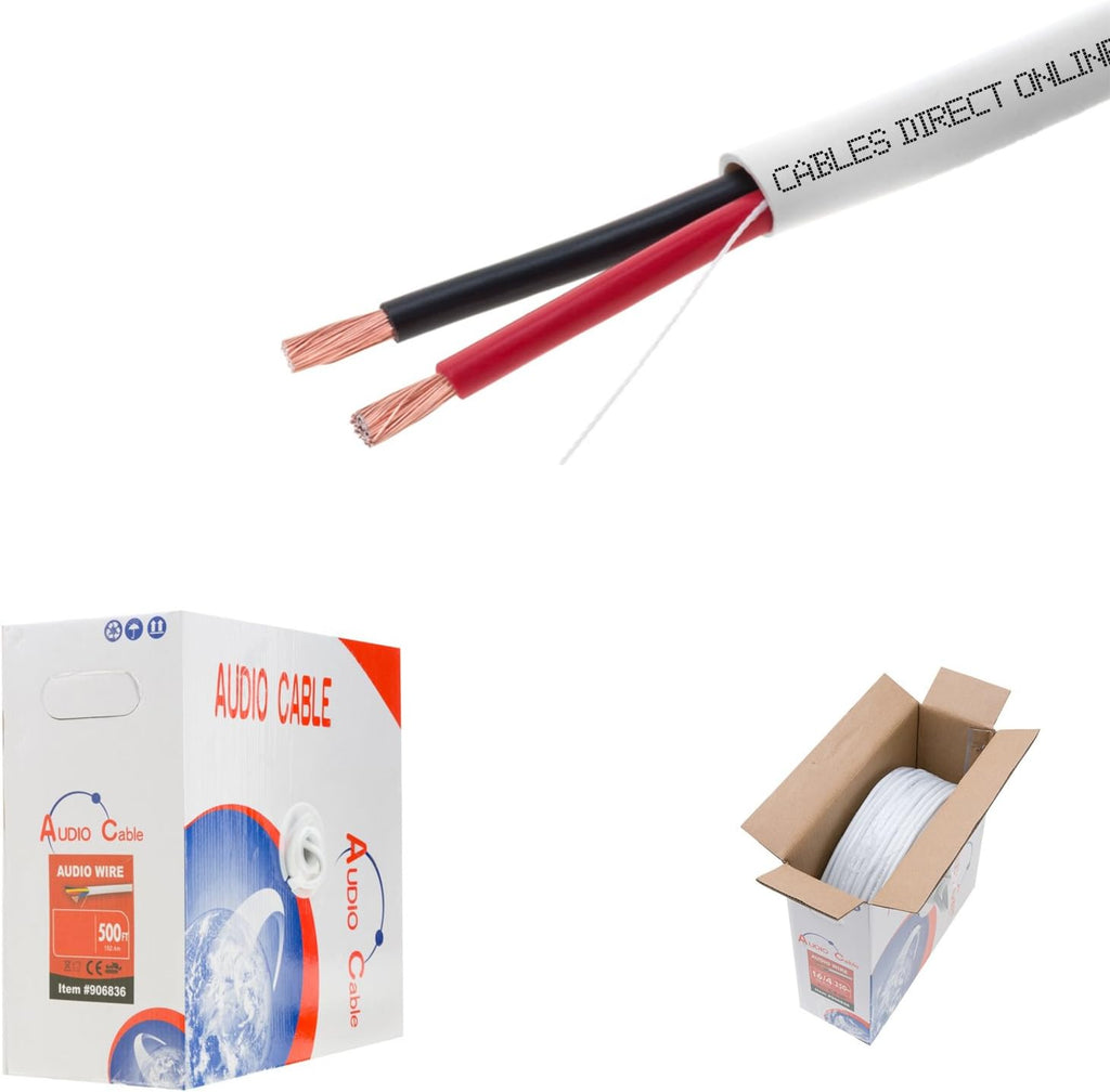 50ft 12AWG 2 Conductors CL2 Rated Speaker Cable Wire Z7883