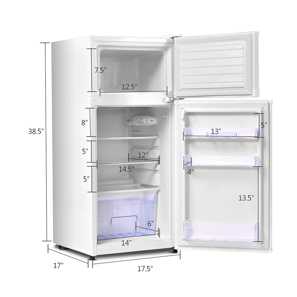 2 Doors 3.4 cu ft. Compact Mini Refrigerator Freezer Z4202
