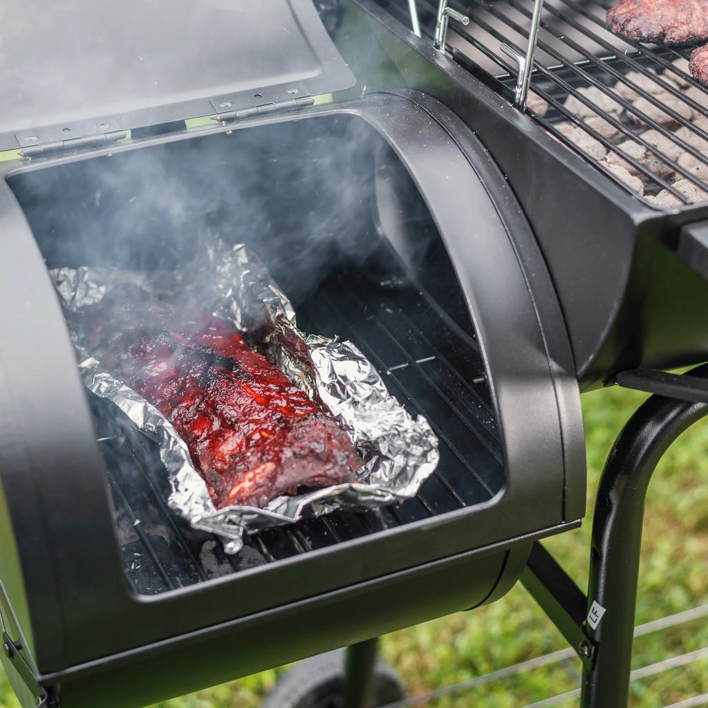 Steel Charcoal Grill with Offset Smoker A800
