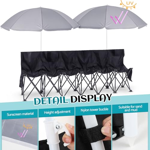Folding Portable Soccer Bench Chair with Storage Bag G55309