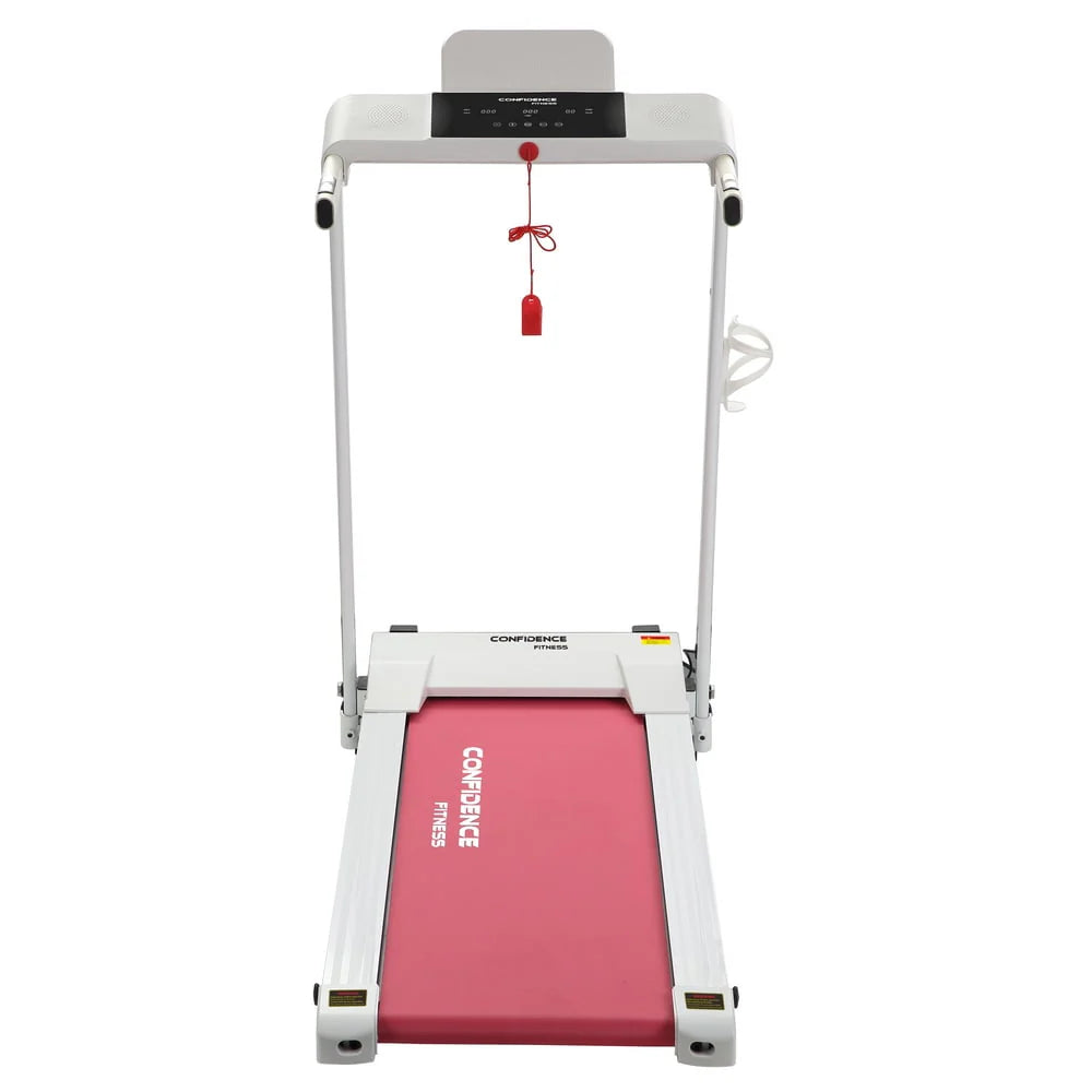 White/Pink Electric Treadmill Y652