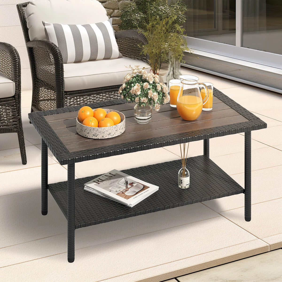 Black Wicker Coffee Table N9957