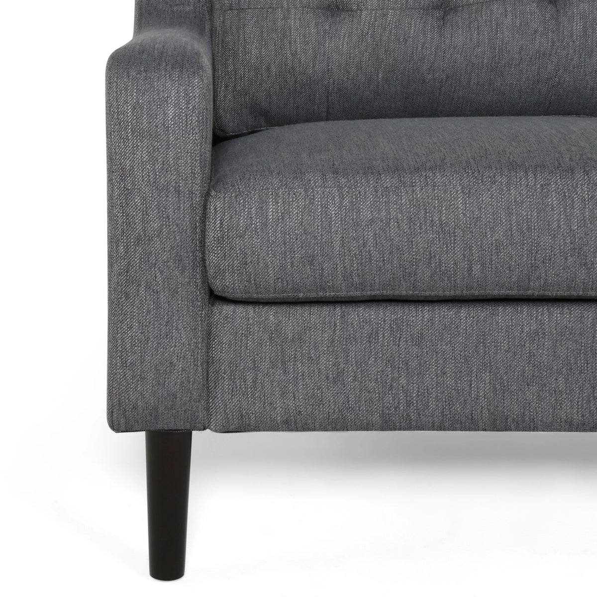 Charcoal Dark Brown Fabric Loveseat Q564