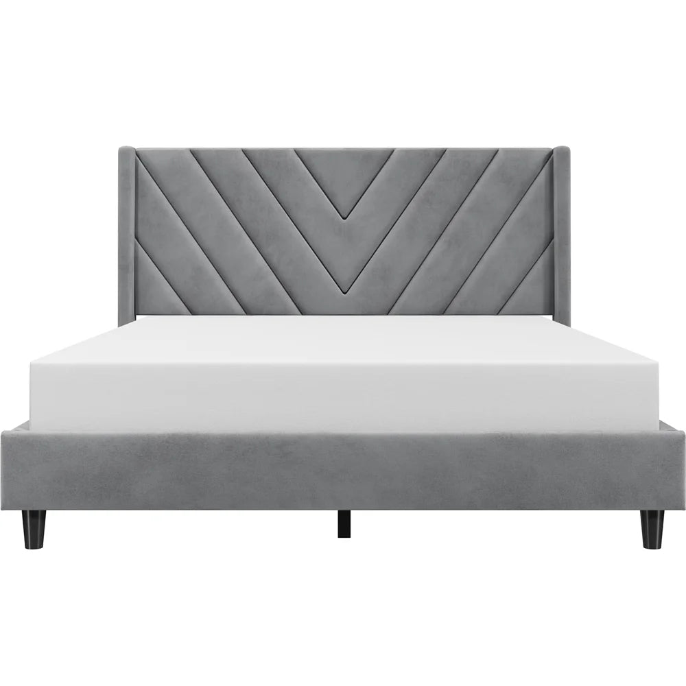 Queen Upholstered Platform Bed with Slat Support B5620