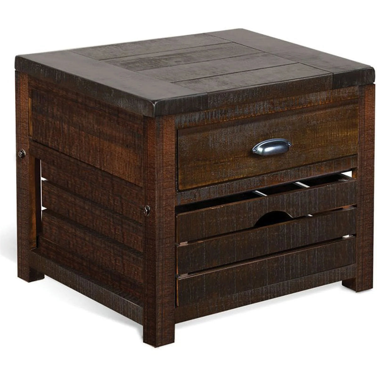 24" Mahogany Wood End Table Set of 2 M735