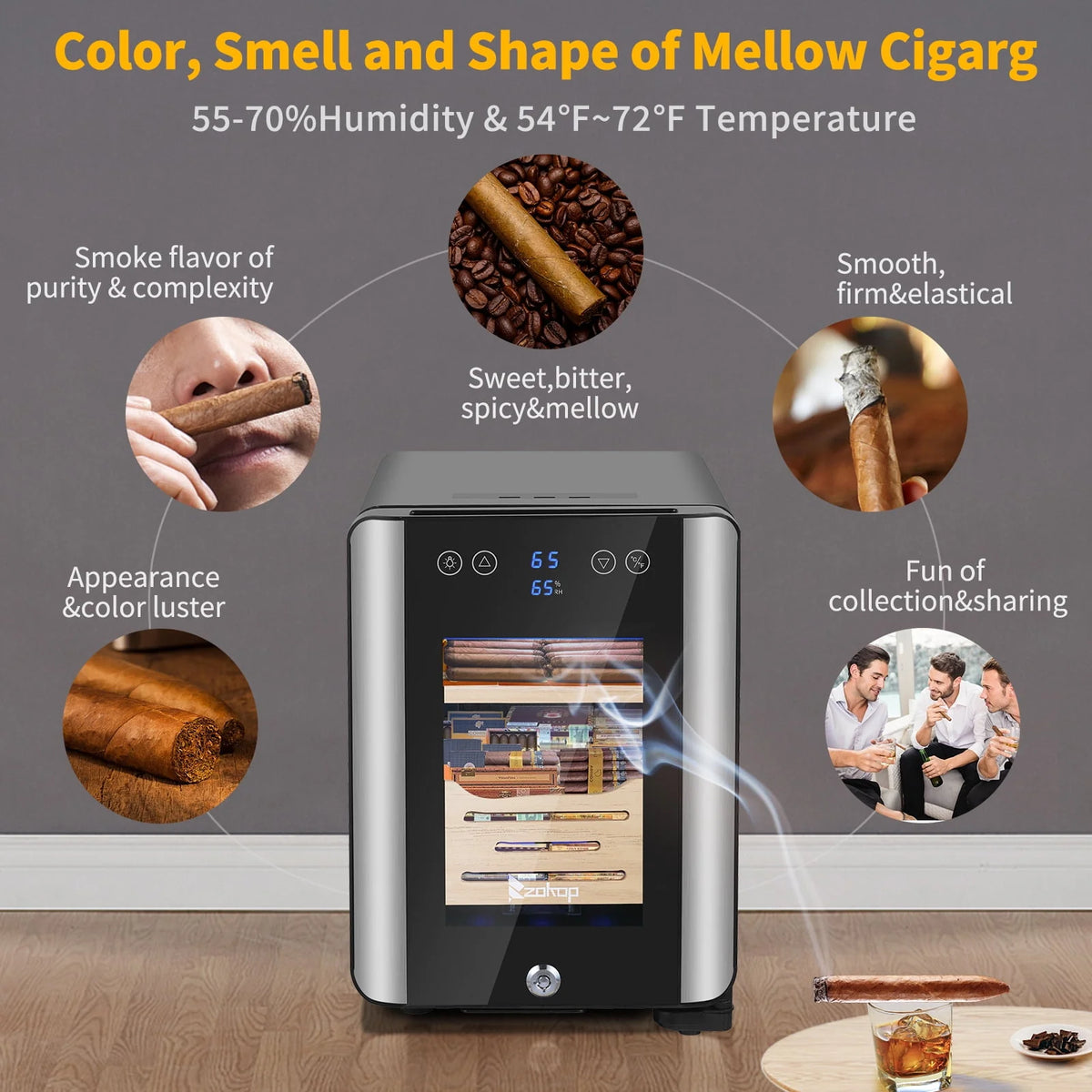 50L Electric Cigar Humidor with Digital Hygrometer I933