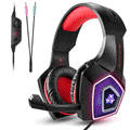 Gaming Headset with Mic, Over Ear 3.5mm Noise Canceling LED Light H894