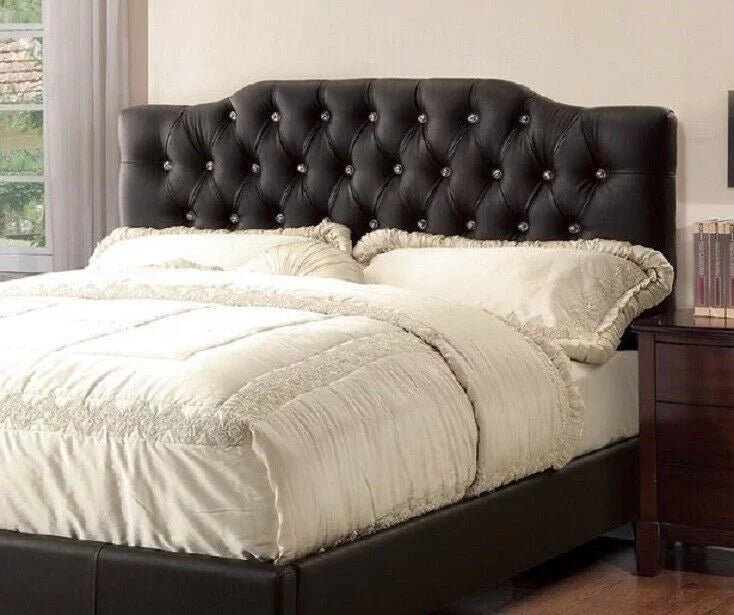 Black Faux Leather Queen Size Platform Bed N23616