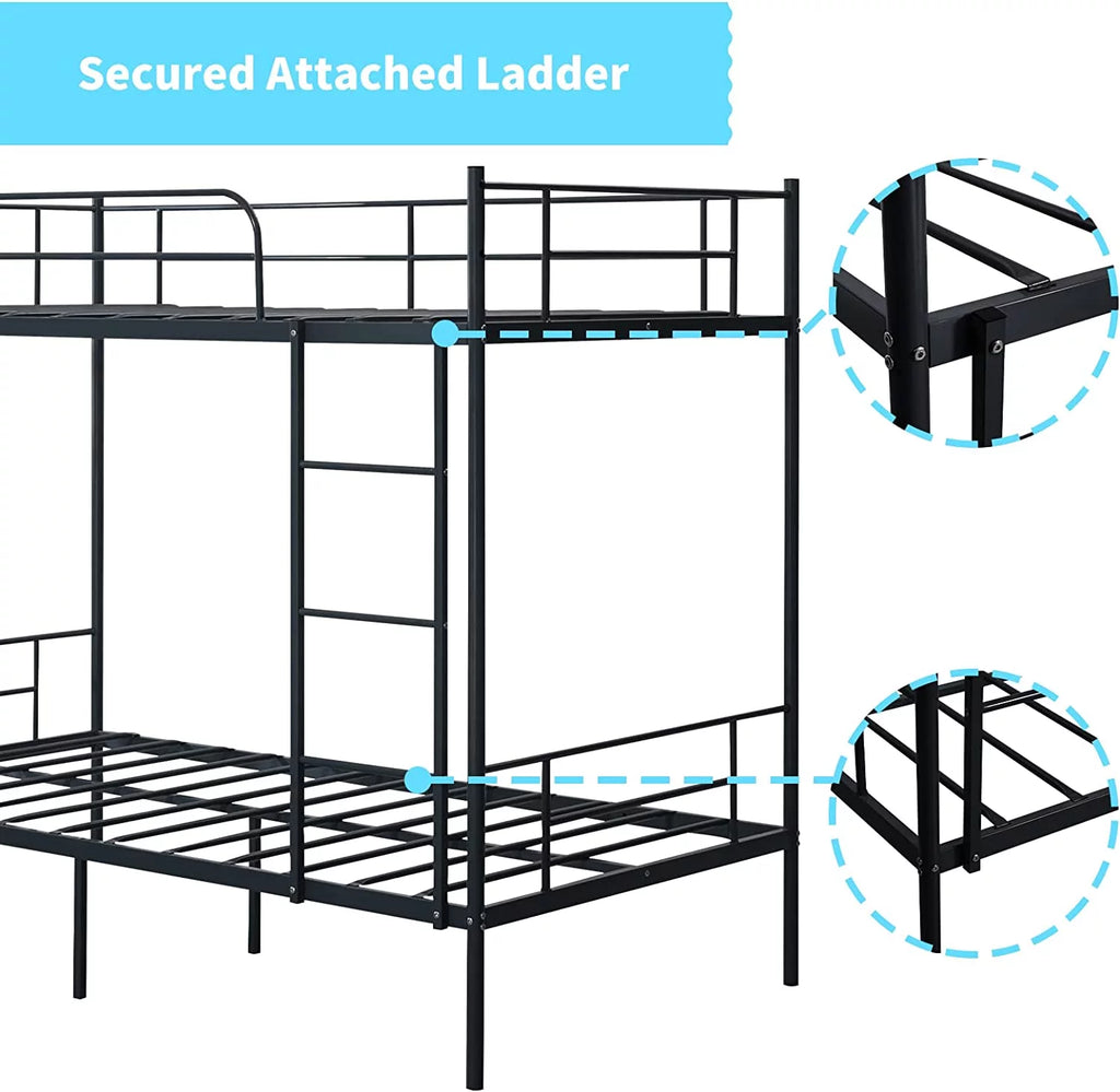 Twin over Twin Bunk Bed with Ladder and Guardrail W892