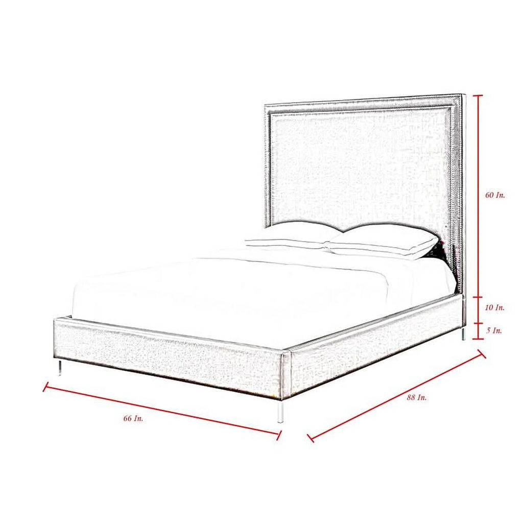 Blush Pink Velvet Queen Bed S702