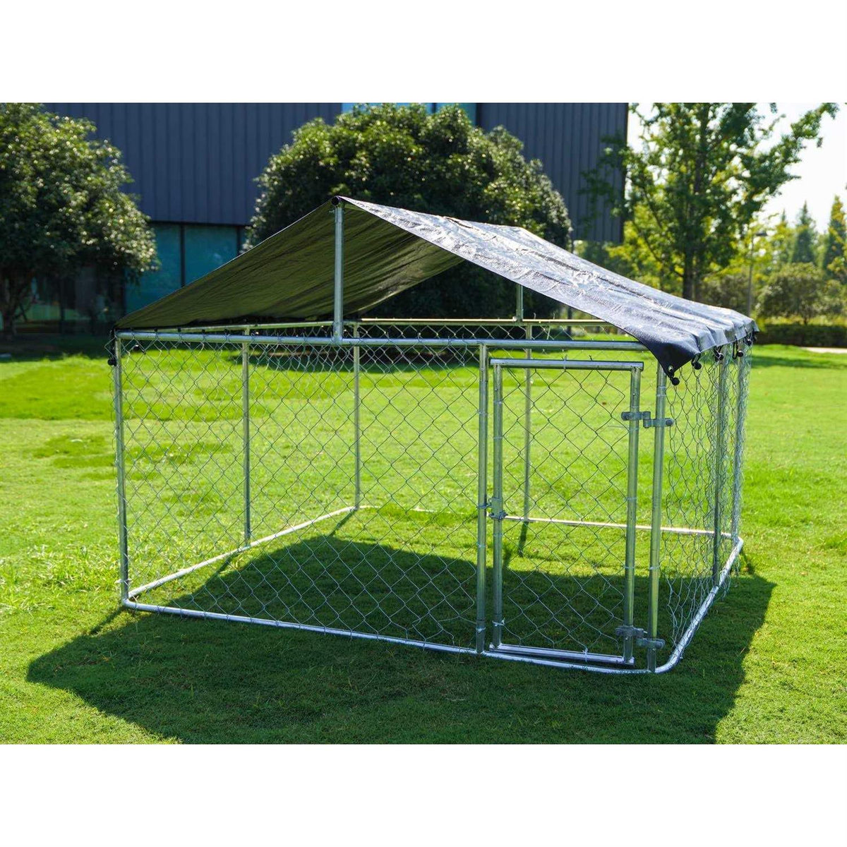 Outdoor Dog Kennel Heavy Duty with Galvanized Chain Link H324844