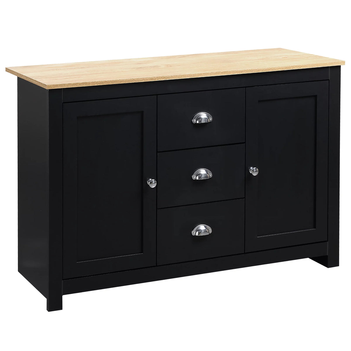 Black Kitchen Sideboard with 3 Drawers Z517696