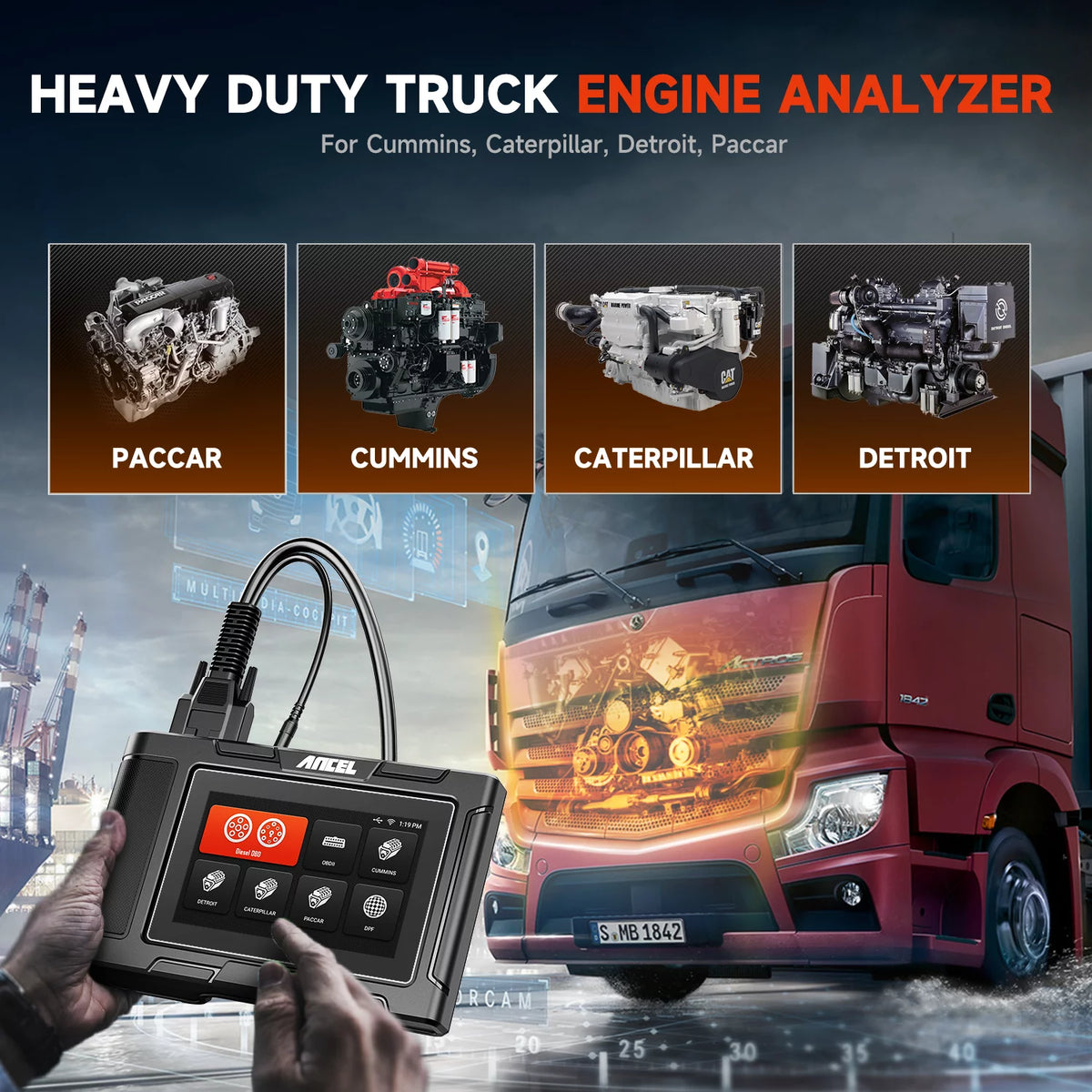 Diesel Truck Scanner Heavy Duty Diagnostic Tool Code Reader H685194