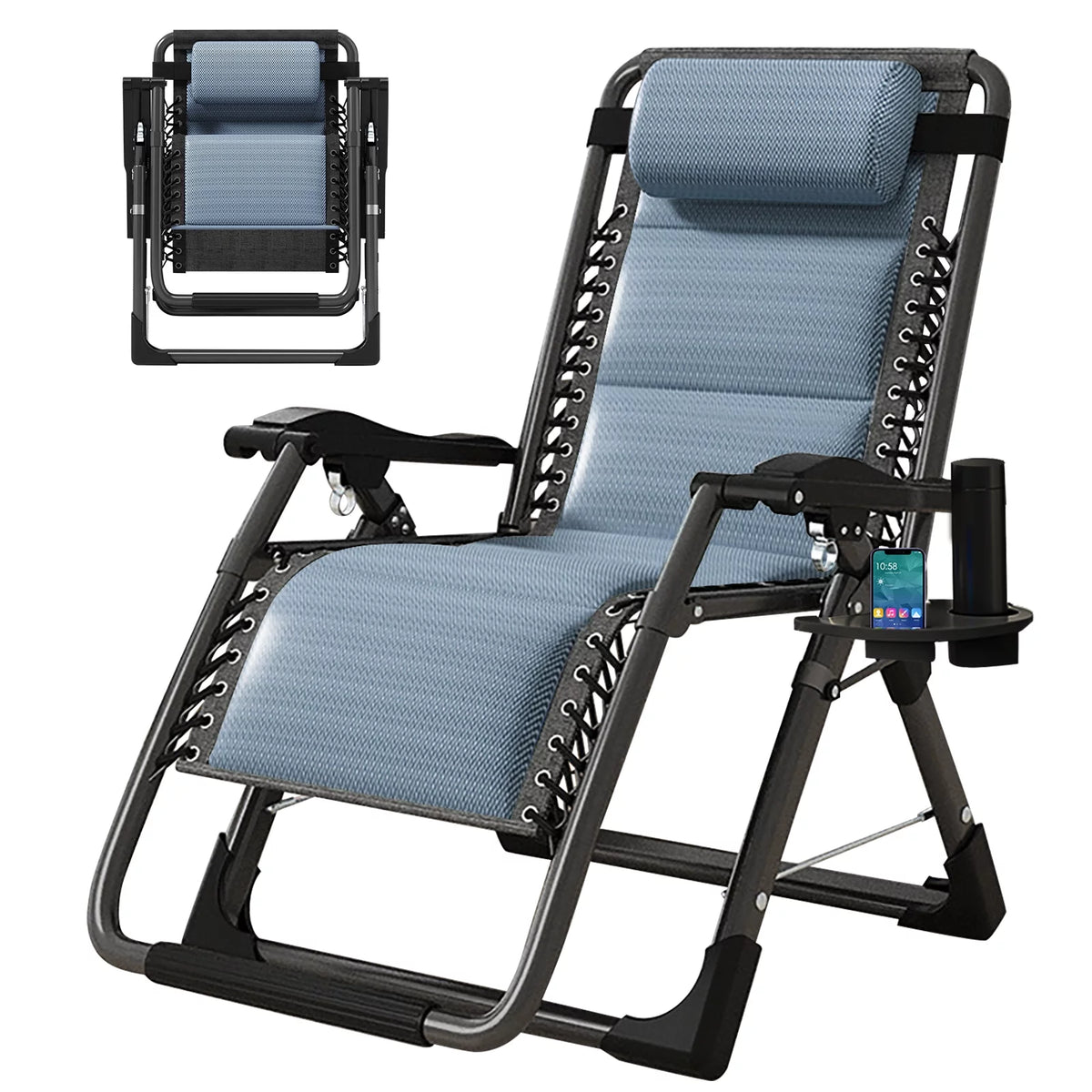 Zero Gravity Folding Recliner Chair with Cup Holder O97287