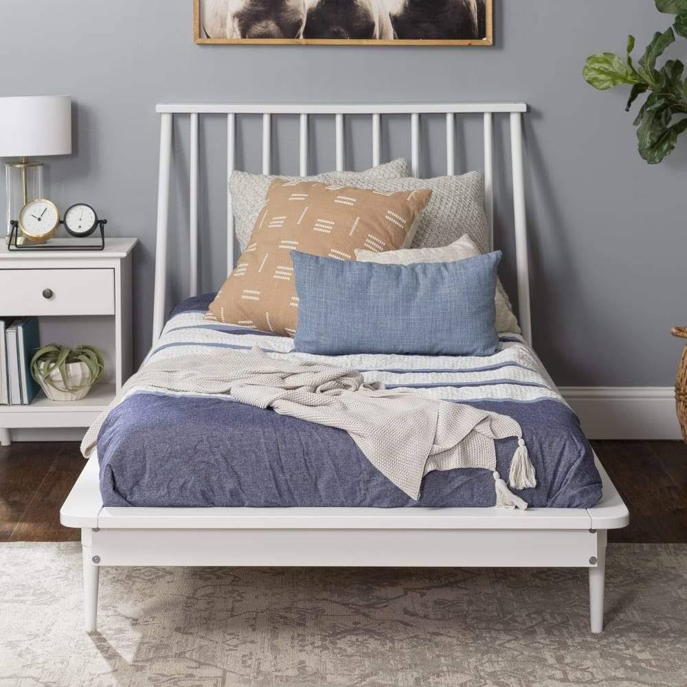 Twin Mid Century Solid Wood Spindle Bed S54495