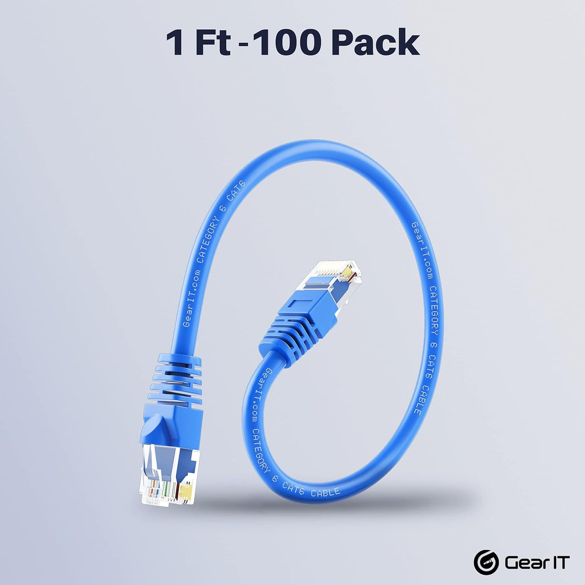 Cat 6 Ethernet Cable 1 ft 100-Pack Blue D5579