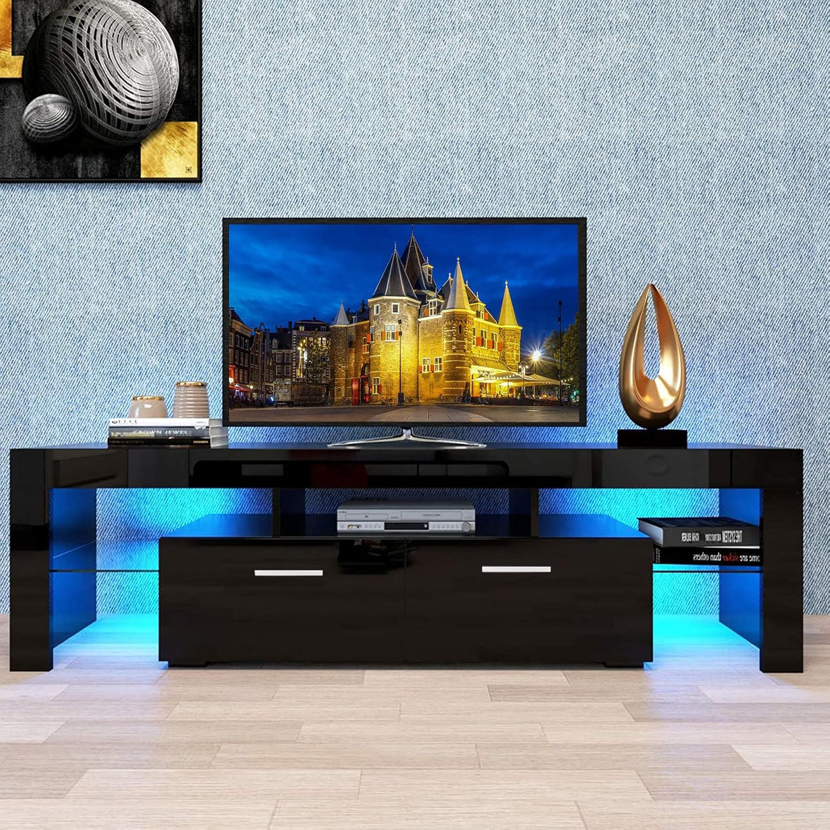 High Glossy TV Stand with LED Light for up to 70 Inches K1103
