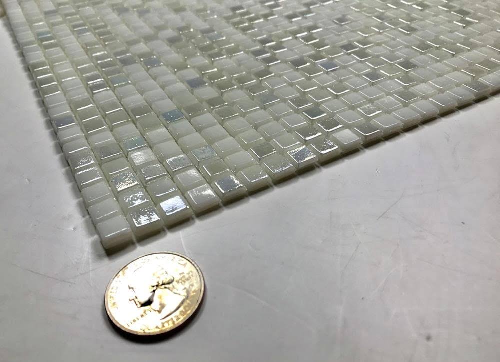 Iridescent Gray Glass Mosaic Tile F156810