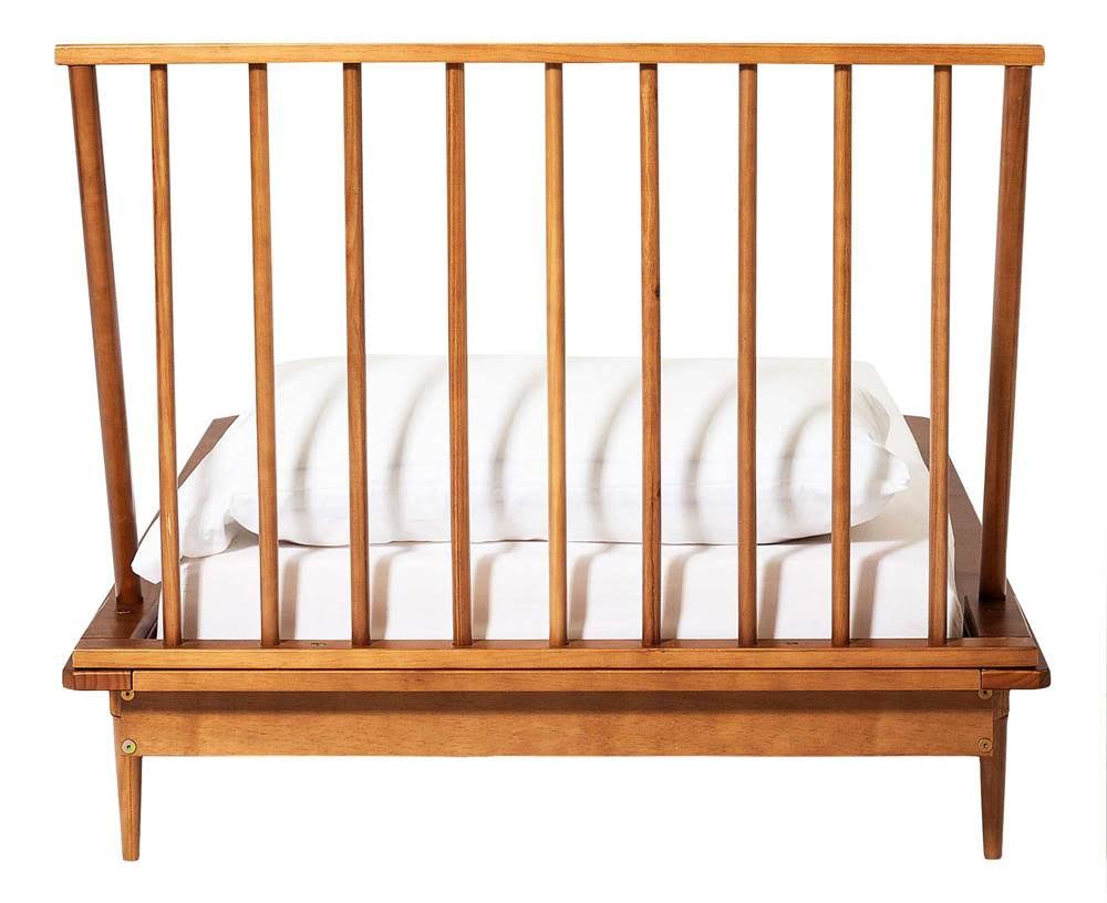 Twin Mid Century Solid Wood Spindle Bed S54495