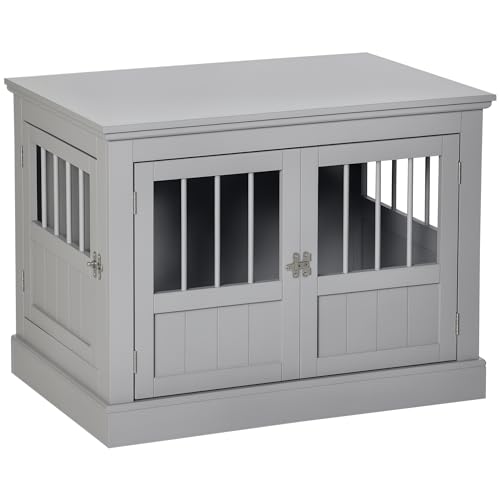 Dark Gray Wooden Dog Crate End Table G4842