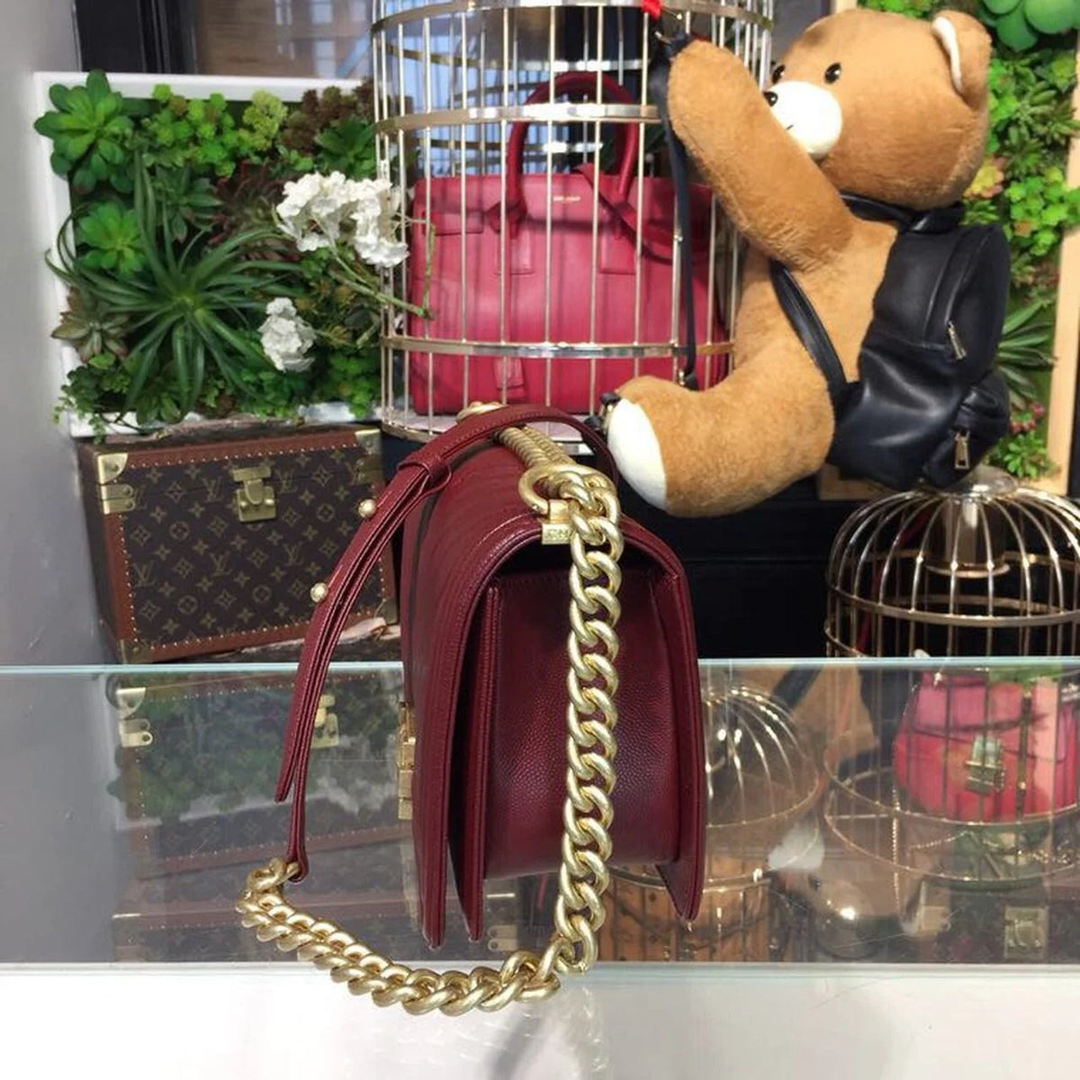 Burgundy Shoulder and Crossbody Bag P78165