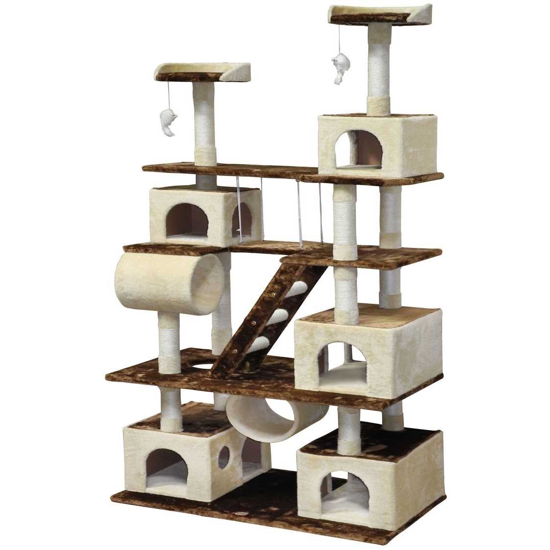 Gray Cat Tree with Swing and Sisal Scratching Post L836939