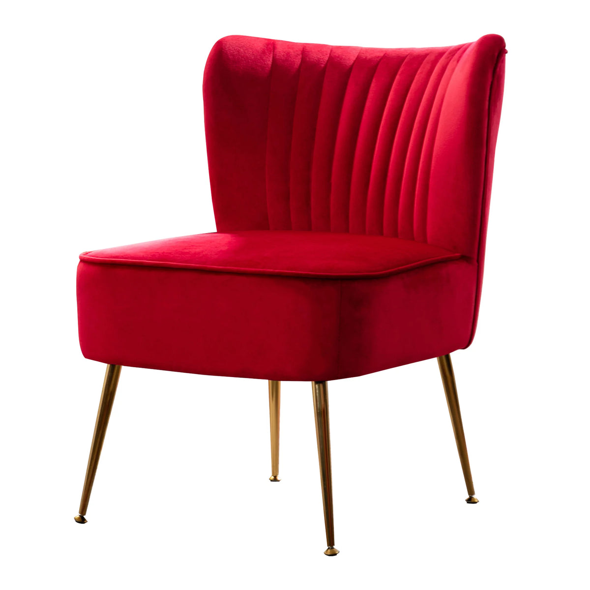 Red Tufted Velvet Accent Chair Z144688