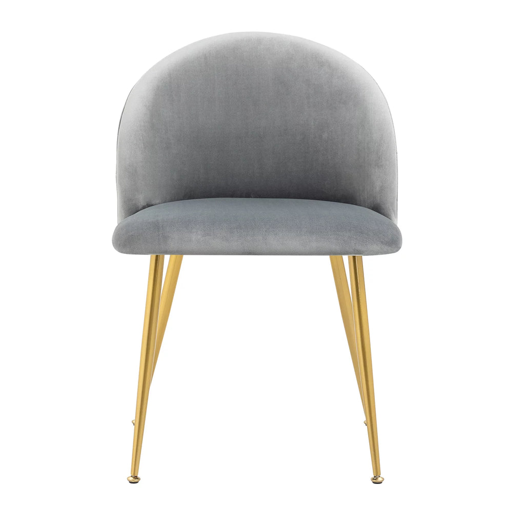 Set of 4 Grey Upholstered Velvet Dining Chairs O1269