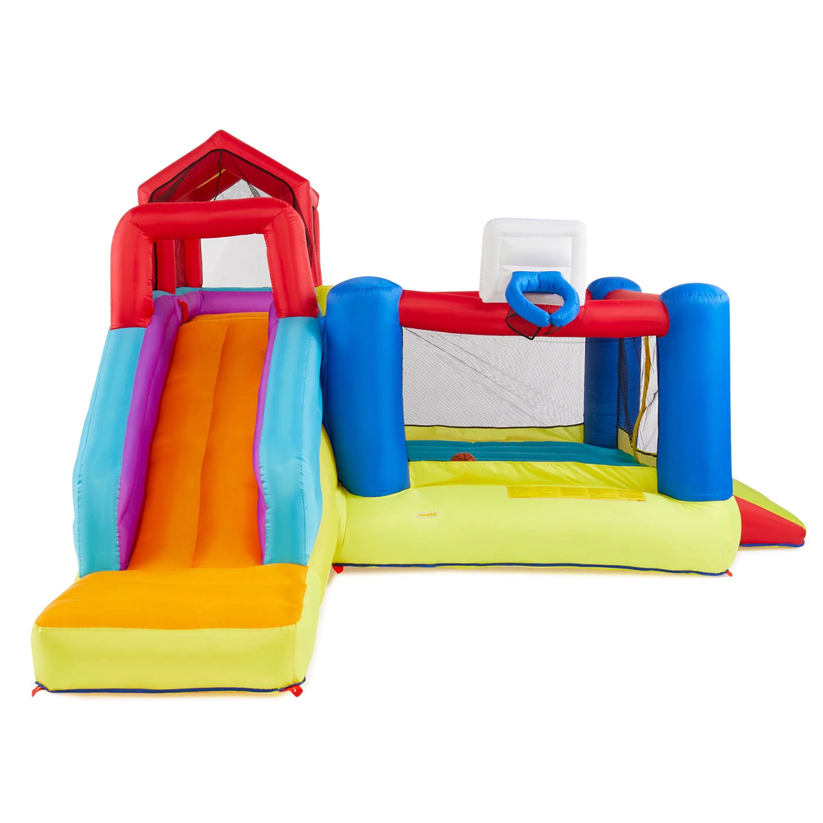 Outdoor Bounce House with Slide, Climbing Wall & 2 Sports Activities I895