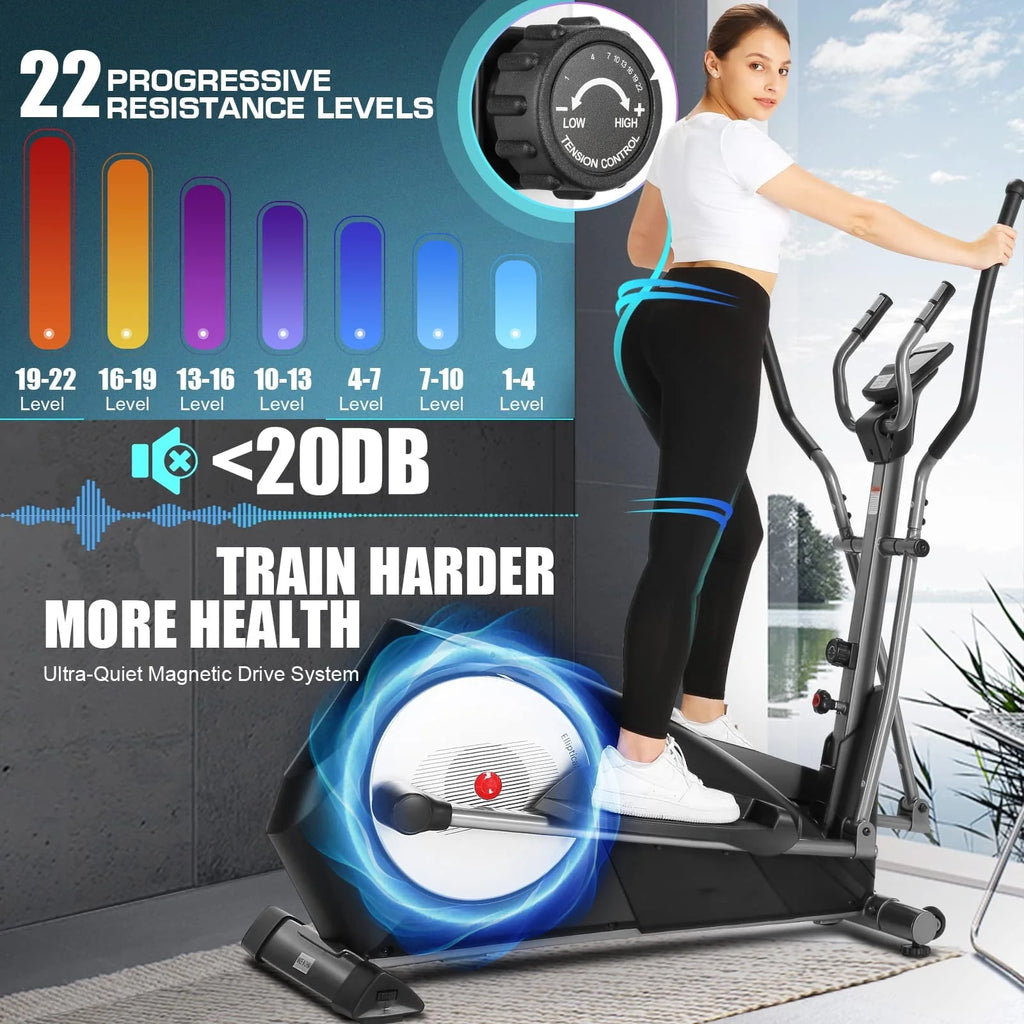 Elliptical Machine with 22 Resistance Levels, LCD Display A977118