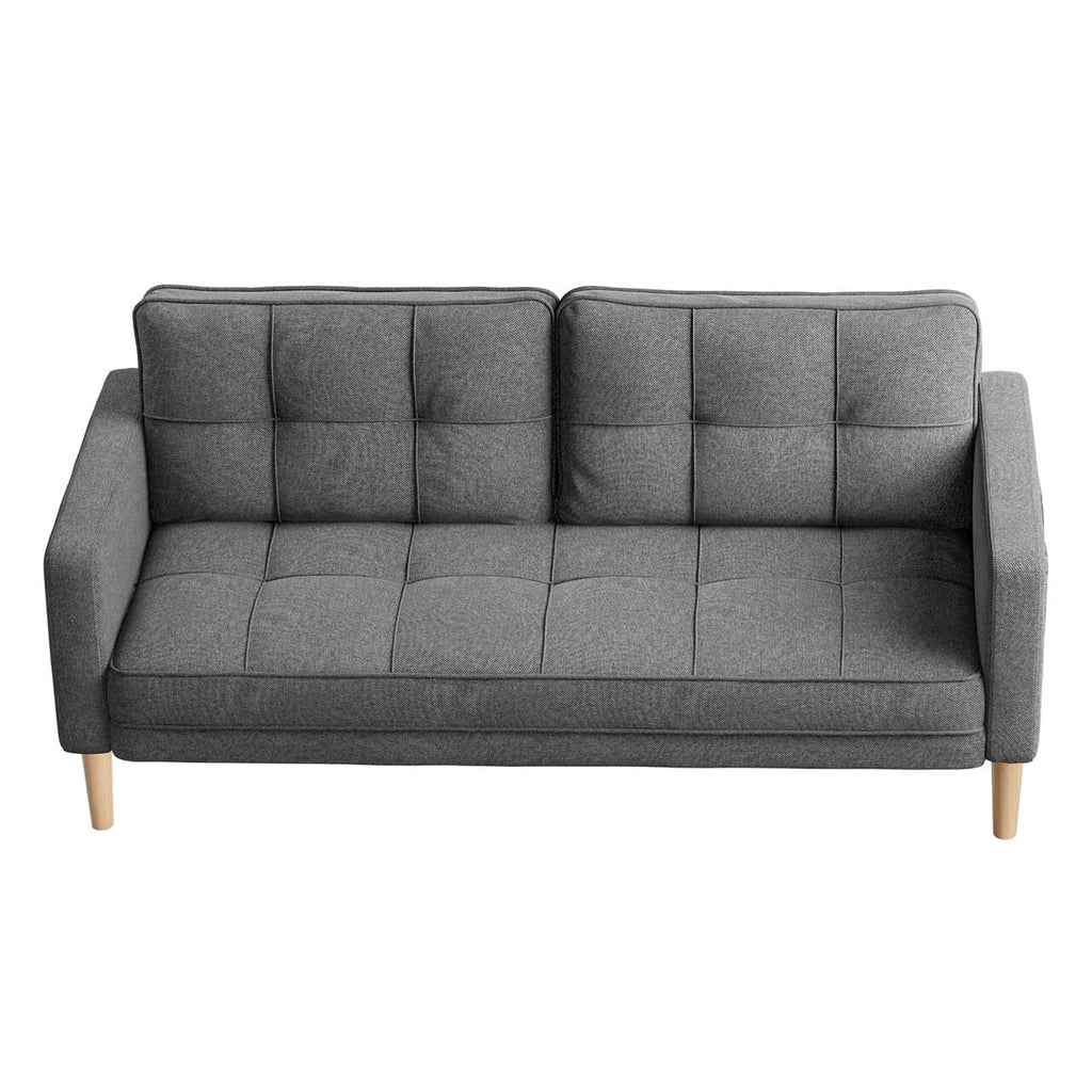 Beige Loveseat Sofa with Wood Legs H145