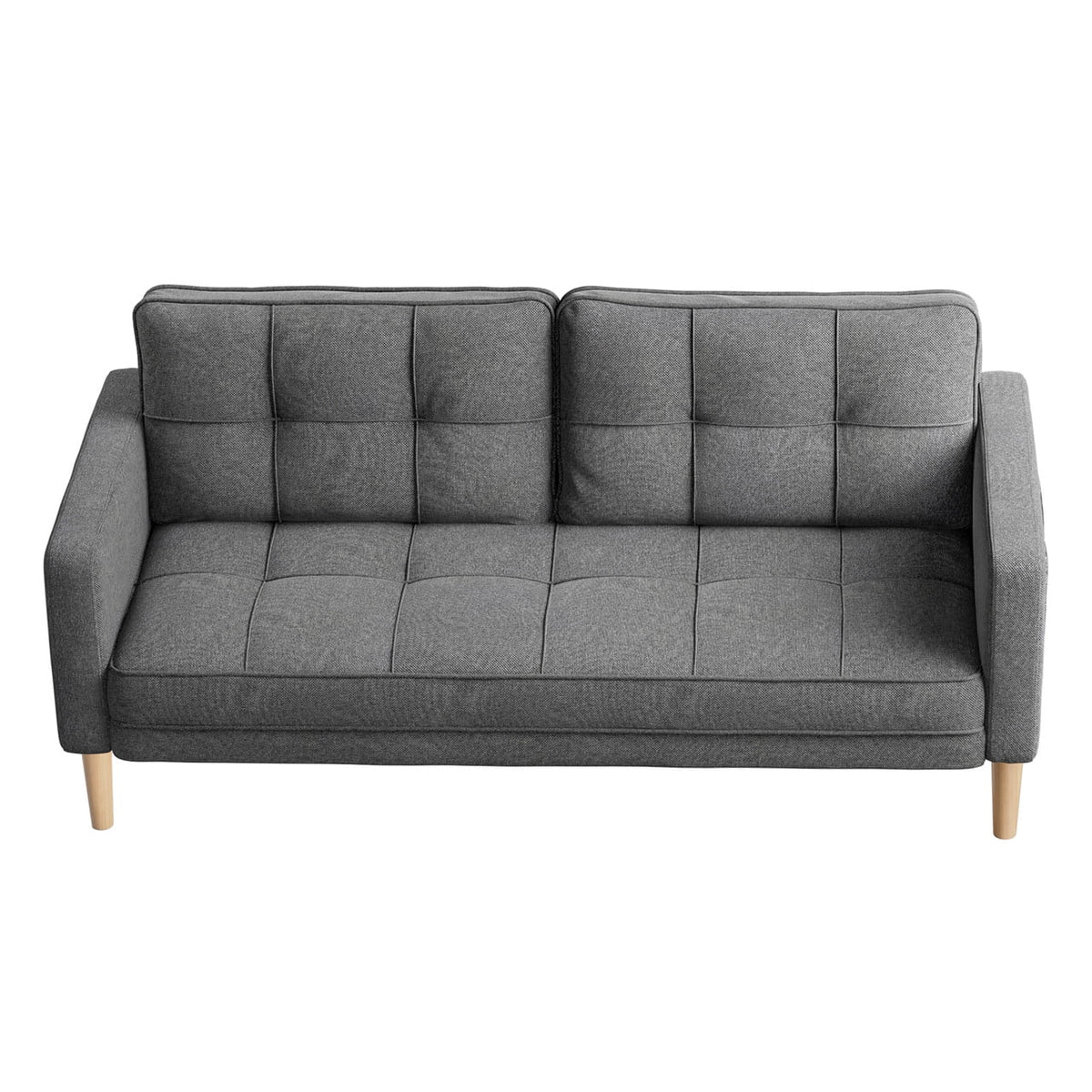 Beige Loveseat Sofa with Wood Legs H145